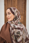 Flora Desen Şal Kahverengi
