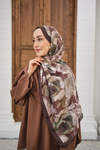 Flora Desen Şal Kahverengi