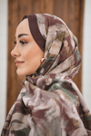 Flora Desen Şal Kahverengi