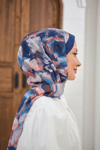 Flora Desen Şal Lacivert