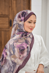 Flora Desen Şal Mürdüm