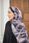 Flora Desen Şal Siyah