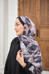 Flora Desen Şal Siyah