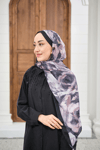 Flora Desen Şal Siyah