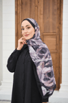 Flora Desen Şal Siyah