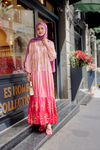 Floral Desenli Elbise Pembe
