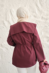 Gemici Yaka Bel Bağlamalı Gömlek Bordo