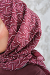 Geometrik Desen Eşarp Bordo