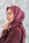 Geometrik Desen Eşarp Bordo