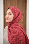 Geometrik Desen Şal Bordo