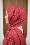 Geometrik Desen Şal Bordo