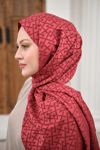 Geometrik Desen Şal Bordo