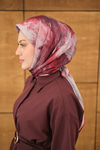 Gök Bulut Desen Eşarp Bordo
