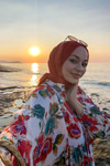 Gonca Gül Desen Elbise Krem