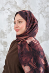 Gül Desen Şal Acı Kahve