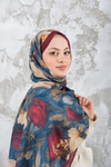 Gül Desen Şal Bordo