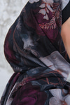 Gül Desen Şal Siyah