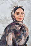 Gül Desen Şal Yağ Yeşil