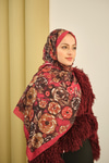 Gül Desen Soft Şal Bordo