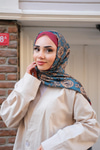 Gül Desen Soft Şal Bordo