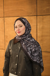 Gül Desen Soft Şal Gri