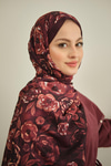 Gül Desen Soft Şal Mürdüm