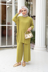Kabarık Kumaş Takım Yağ Yeşil