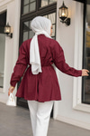 Kalp Aksesuarlı Gömlek Bordo