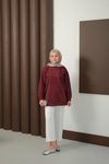 Kalp Detaylı Tunik Bordo