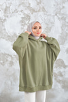 Kapüşonlu Sweat Fıstık Yeşil