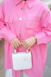 Kargo Cepli Oversize Gömlek Pembe