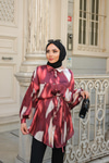 Karışık Desen Gömlek Bordo