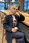 Kız Ayıcık Baskılı Basic Kısa Kollu İçlik Beyaz