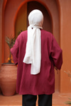 KOL BAGLAMALI GOMLEK Bordo