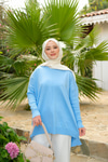 Kolları Düğme Detaylı Tunik Bebe Mavi