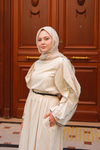 Kolları Süs Dikişli Takım Krem