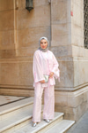 Kolu Kurdele Detay Takım Pembe
