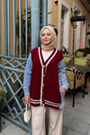 Kot Detay Hırka Bordo
