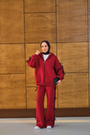 Kurdale Detaylı Takım Bordo