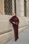 Lastik Detay İkili Takım Bordo