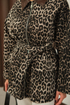 Leopar Desen Ceket Kahverengi