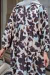 Leopar  Desenli Elbise Kahverengi