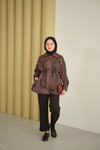Leopar Desenli Fermualı Trenç Bordo