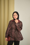 Leopar Desenli Fermualı Trenç Bordo