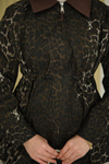 Leopar Desenli Fermualı Trenç Kahverengi