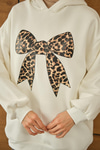 Leopar Kurdele Detaylı Sweat Ekru