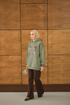 Leopar Kurdele Detaylı Sweat Yeşil