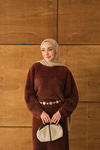 Lotus Etekli Takım Kahverengi
