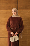 Lotus Etekli Takım Kahverengi