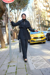 Mely Asimetrik Yakalı Alerli Takım Siyah